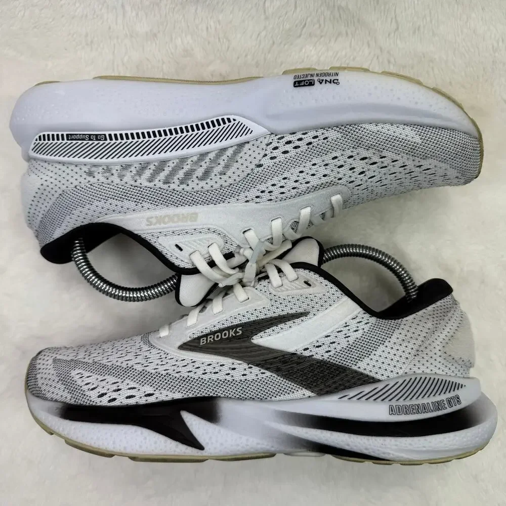 Brooks Adrenaline GTS 24 Womens Running Shoes White Black Size 9.5 Support
